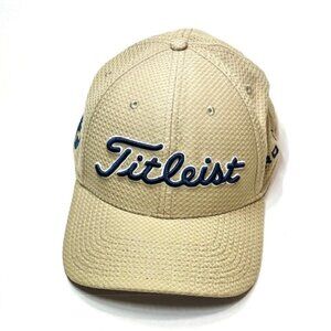 Titleist Fitted Golf Hat Pro V1 FootJoy FJ Embroidered Logo Biege Size L/XL